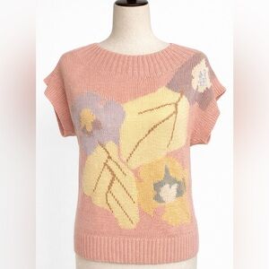 Vintage Pastel Cottagecore eclectic grandma sweater top. M